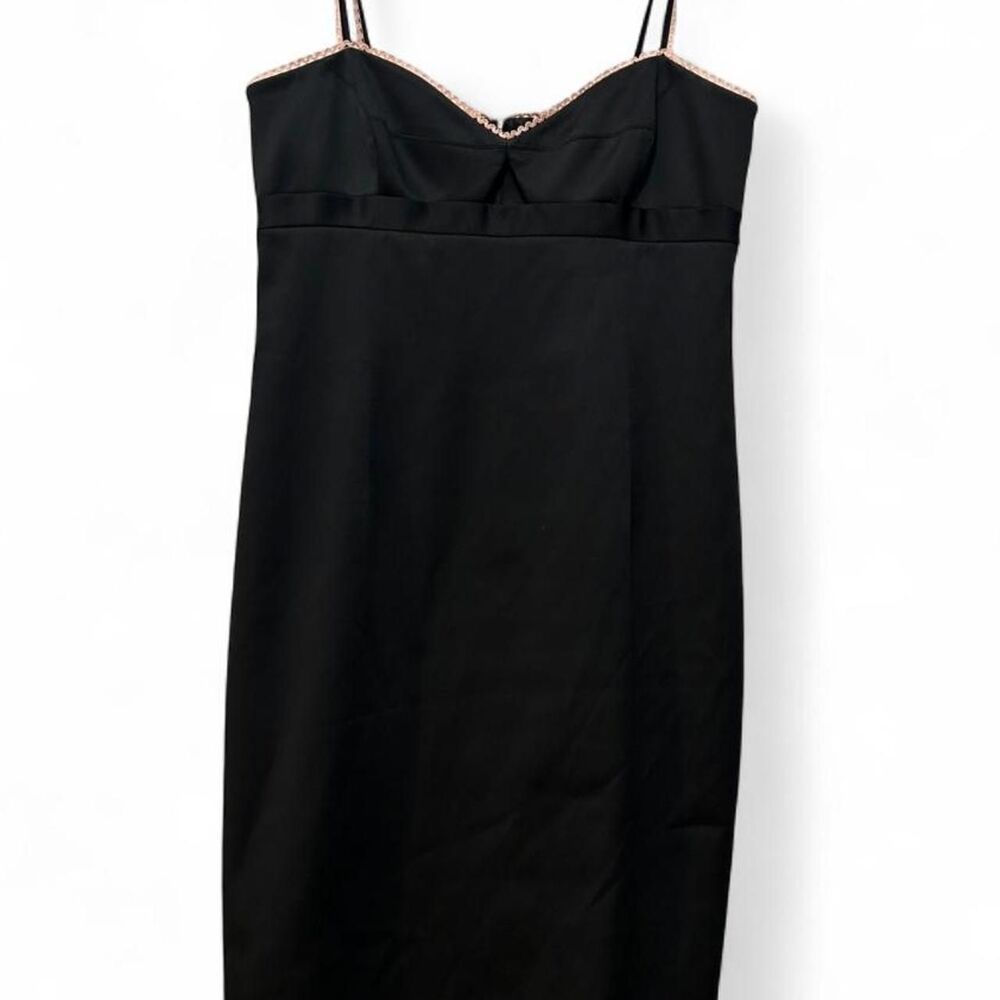 y2k Laundry by Shelli Segal black dress with pink trim